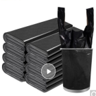 美创名品 黑色 塑料袋 垃圾袋 背心袋 马夹袋 打包袋60*80cm 5丝 1包 50只/包